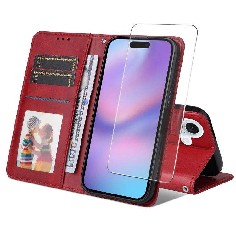 ENKAY Card Wallet Calf Texture Leather Phone Case with Thickened Glue No White Edge Film, For iPh...