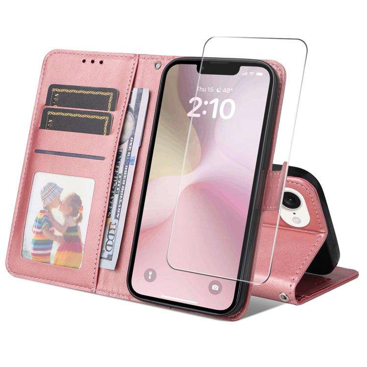 ENKAY Card Wallet Calf Texture Leather Phone Case with Thickened Glue No White Edge Film, For iPh...