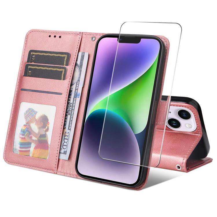 ENKAY Card Wallet Calf Texture Leather Phone Case with Thickened Glue No White Edge Film, For iPh...