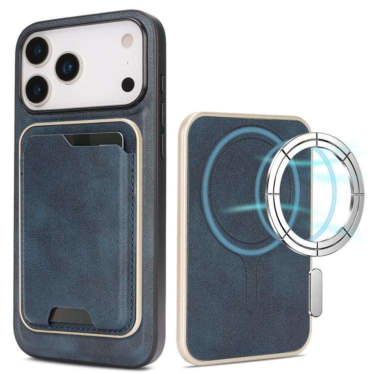 Kalebol Slim MagSafe Ring Magnetic Card Bag Leather Phone Case, For iPhone Duo, For iPhone 18 Pro...