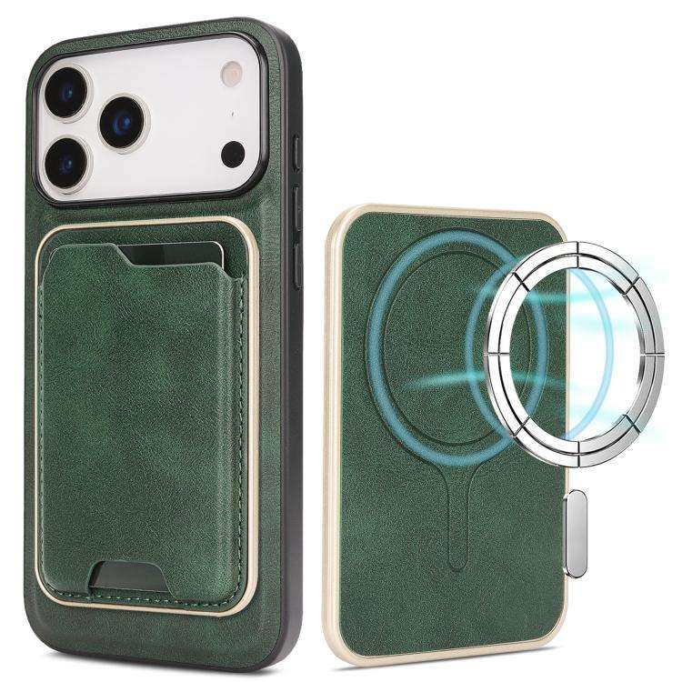Kalebol Slim MagSafe Ring Magnetic Card Bag Leather Phone Case, For iPhone Duo, For iPhone 18 Pro...