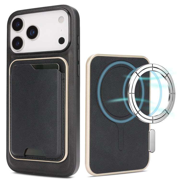Kalebol Slim MagSafe Ring Magnetic Card Bag Leather Phone Case, For iPhone Duo, For iPhone 18 Pro...