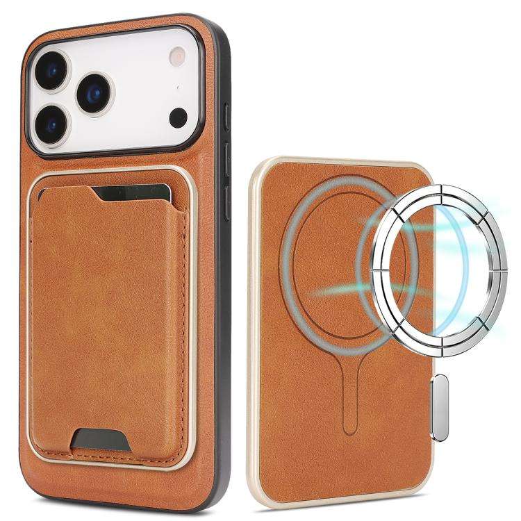 Kalebol Slim MagSafe Ring Magnetic Card Bag Leather Phone Case, For iPhone Duo, For iPhone 18 Pro...