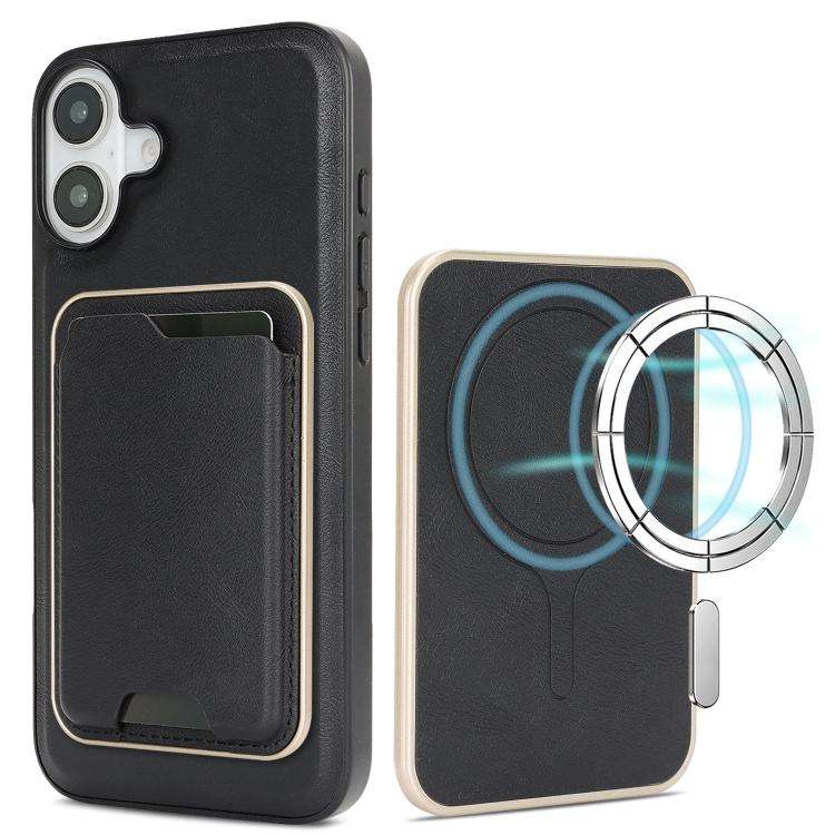 Kalebol Slim MagSafe Ring Magnetic Card Bag Leather Phone Case, For iPhone Duo, For iPhone 18 Pro...