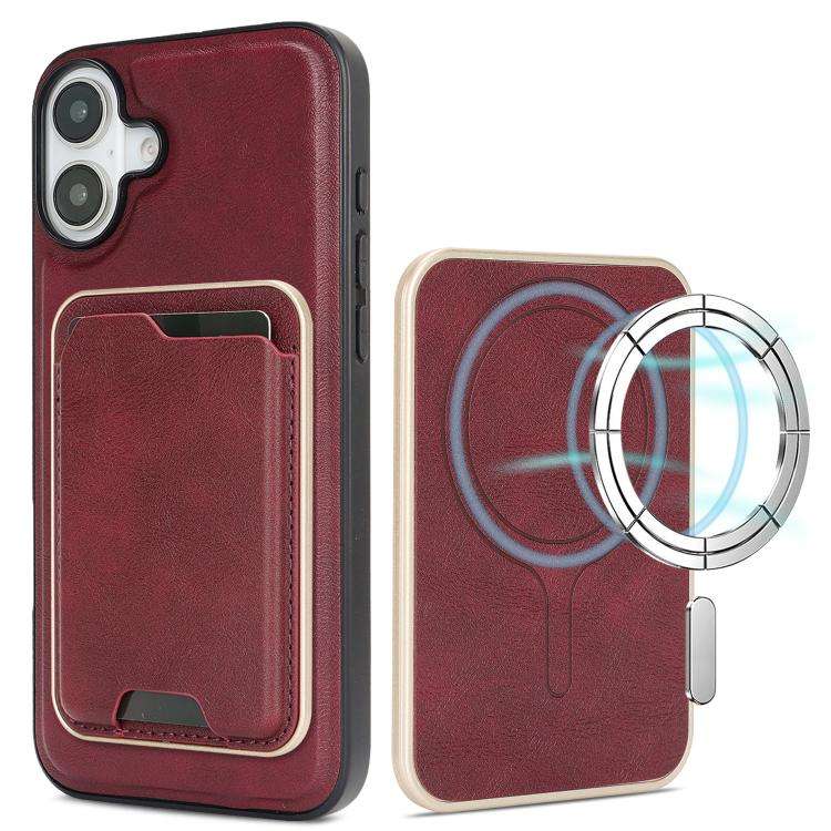 Kalebol Slim MagSafe Ring Magnetic Card Bag Leather Phone Case, For iPhone Duo, For iPhone 18 Pro...