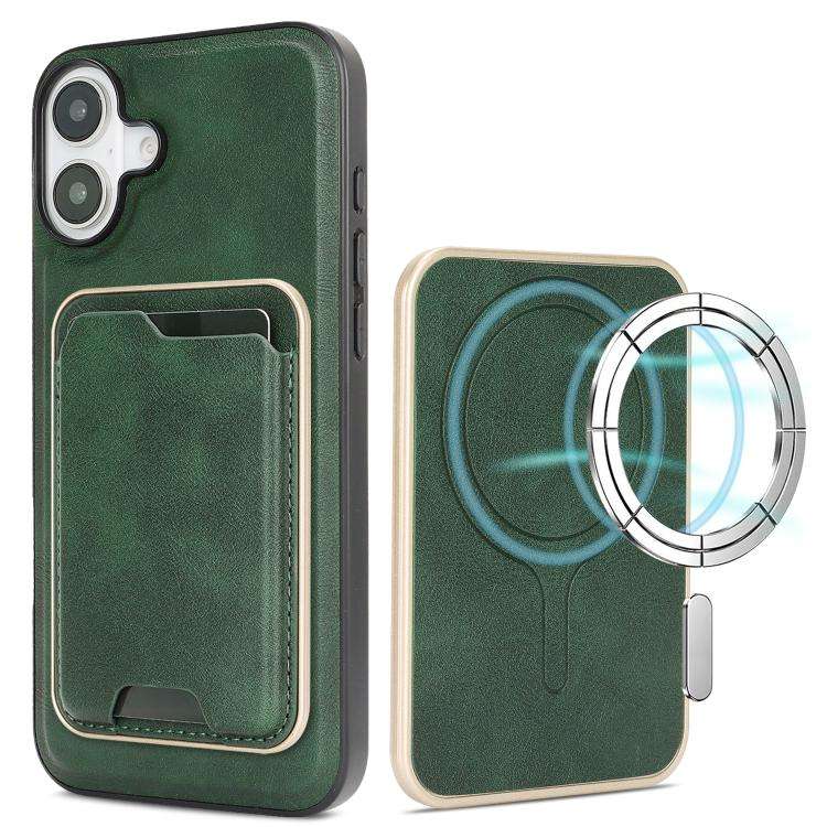 Kalebol Slim MagSafe Ring Magnetic Card Bag Leather Phone Case, For iPhone Duo, For iPhone 18 Pro...