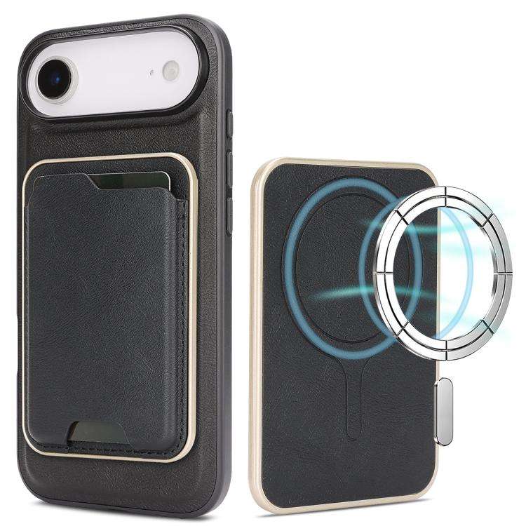 Kalebol Slim MagSafe Ring Magnetic Card Bag Leather Phone Case, For iPhone Duo, For iPhone 18 Pro...