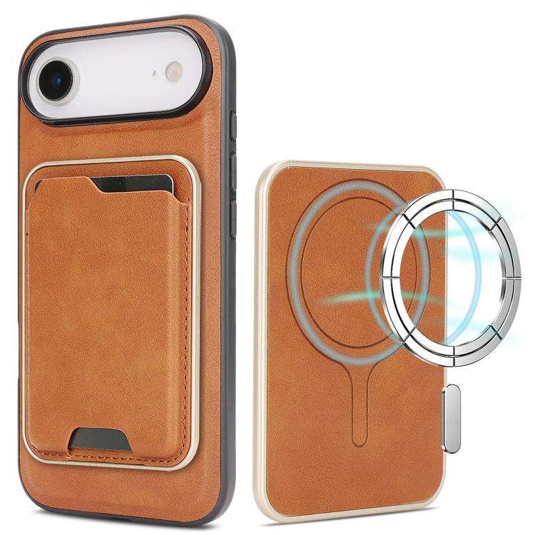 Kalebol Slim MagSafe Ring Magnetic Card Bag Leather Phone Case, For iPhone Duo, For iPhone 18 Pro...