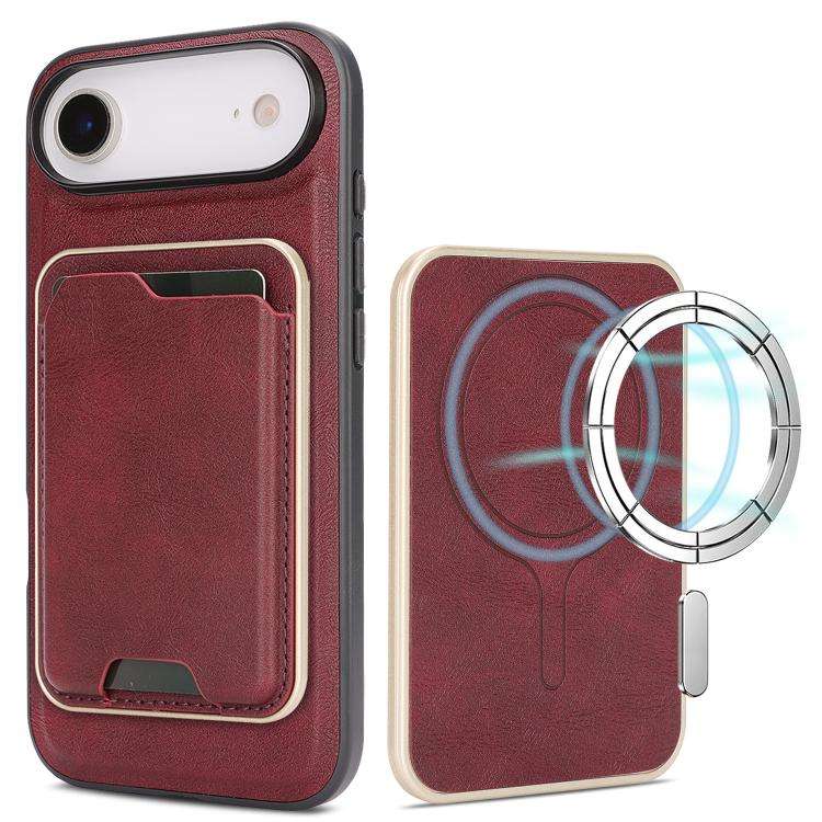 Kalebol Slim MagSafe Ring Magnetic Card Bag Leather Phone Case, For iPhone Duo, For iPhone 18 Pro...