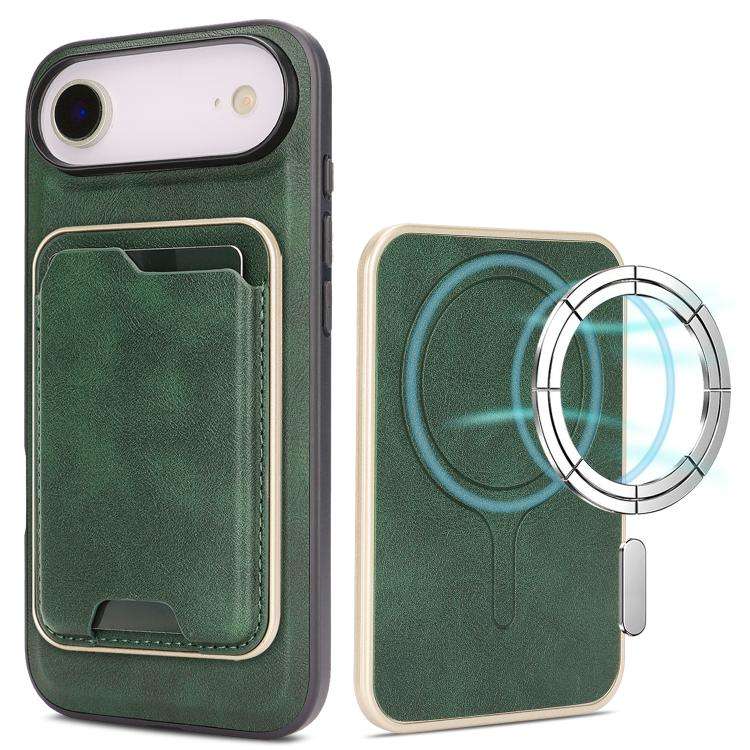 Kalebol Slim MagSafe Ring Magnetic Card Bag Leather Phone Case, For iPhone Duo, For iPhone 18 Pro...