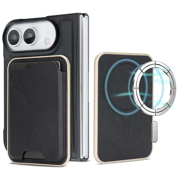 Kalebol Slim MagSafe Ring Magnetic Card Bag Leather Phone Case, For iPhone Duo, For iPhone 18 Pro...