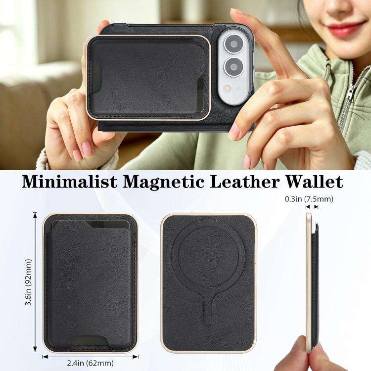 Kalebol Slim MagSafe Ring Magnetic Card Bag Leather Phone Case, For iPhone Duo, For iPhone 18 Pro...