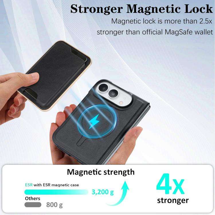 Kalebol Slim MagSafe Ring Magnetic Card Bag Leather Phone Case, For iPhone Duo, For iPhone 18 Pro...