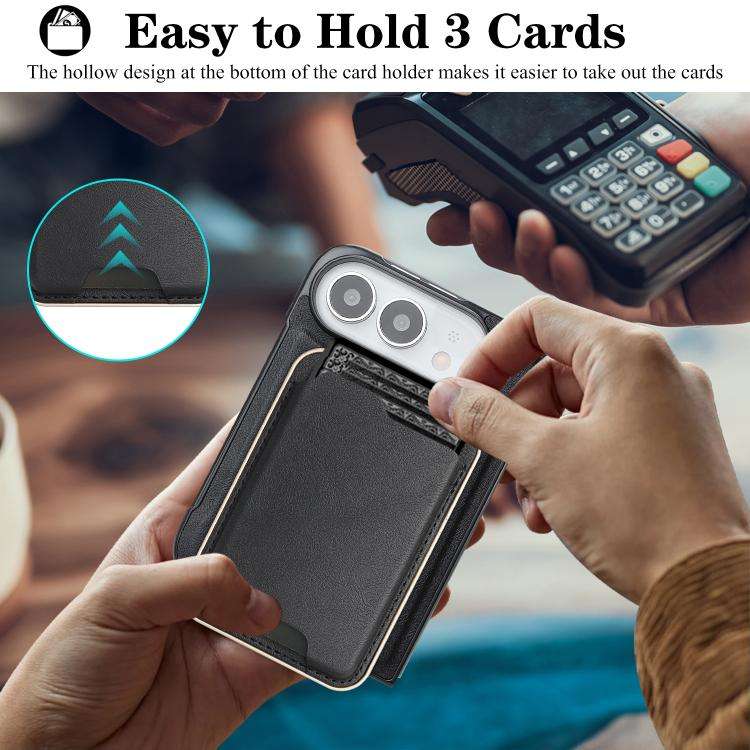 Kalebol Slim MagSafe Ring Magnetic Card Bag Leather Phone Case, For iPhone Duo, For iPhone 18 Pro...