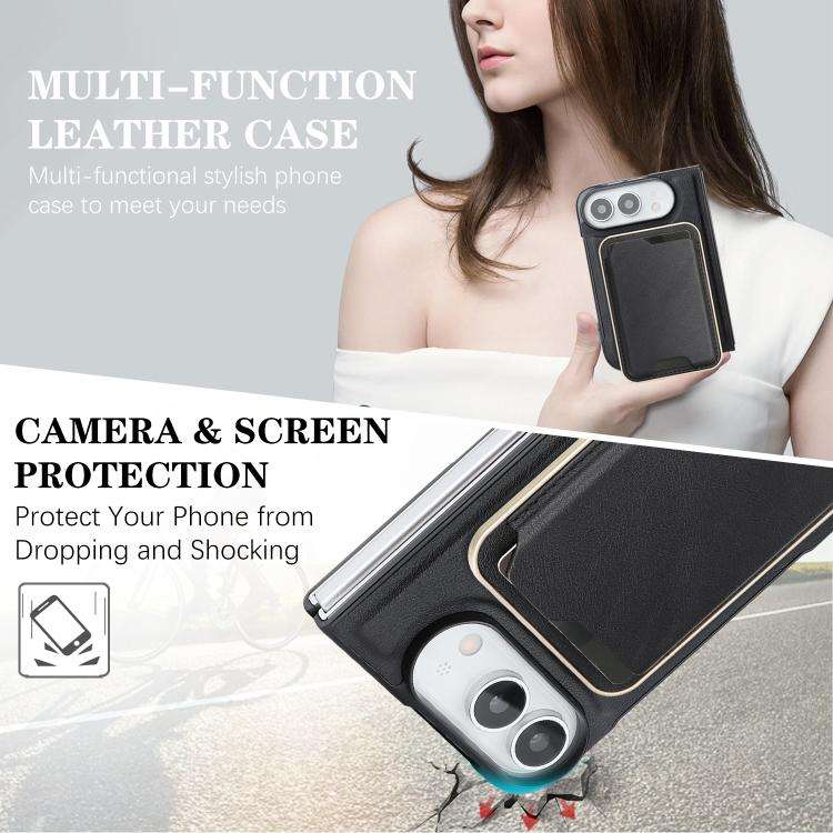 Kalebol Slim MagSafe Ring Magnetic Card Bag Leather Phone Case, For iPhone Duo, For iPhone 18 Pro...