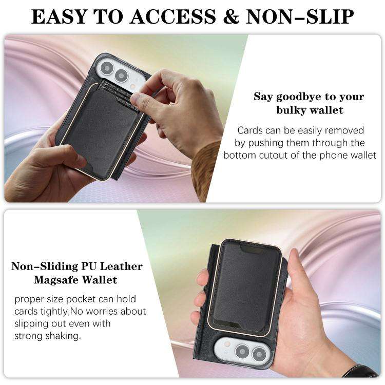 Kalebol Slim MagSafe Ring Magnetic Card Bag Leather Phone Case, For iPhone Duo, For iPhone 18 Pro...