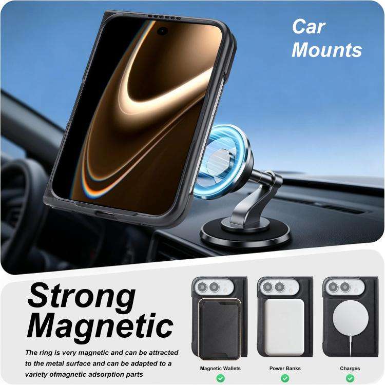 Kalebol Slim MagSafe Ring Magnetic Card Bag Leather Phone Case, For iPhone Duo, For iPhone 18 Pro...