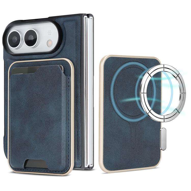 Kalebol Slim MagSafe Ring Magnetic Card Bag Leather Phone Case, For iPhone Duo, For iPhone 18 Pro...
