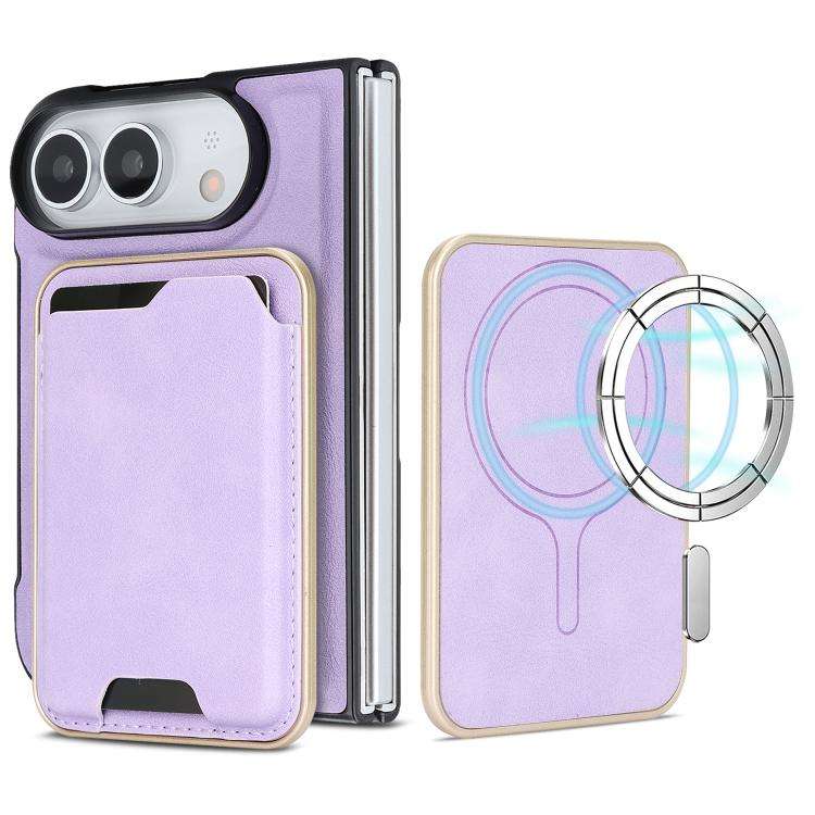 Kalebol Slim MagSafe Ring Magnetic Card Bag Leather Phone Case, For iPhone Duo, For iPhone 18 Pro...