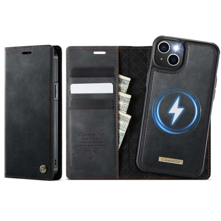 CaseMe C49 MagSafe RFID Blocking Detachable Wallet Leather Phone Case, For iPhone 15 Pro Max, For...