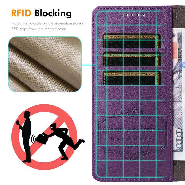 ENKAY RFID Blocking Wallet Kickstand Litchi Texture Leather Phone Case, For iPhone 18 Pro / 17 Pr...