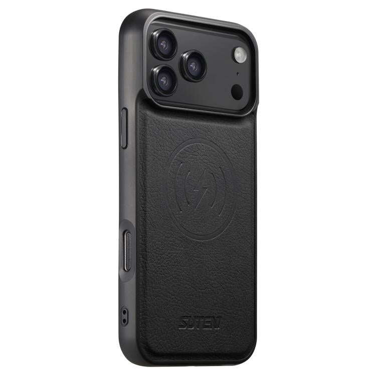 Suteni G5 Litchi Leather Magnetic MagSafe Phone Case, For iPhone 18, For iPhone 18 Pro, For iPhon...