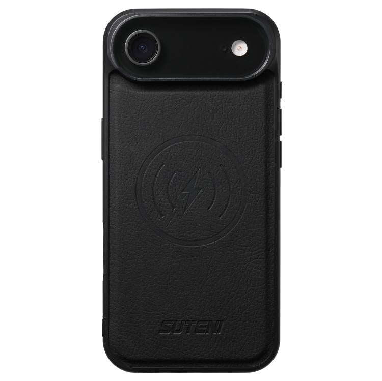 Suteni G5 Litchi Leather Magnetic MagSafe Phone Case, For iPhone 18, For iPhone 18 Pro, For iPhon...