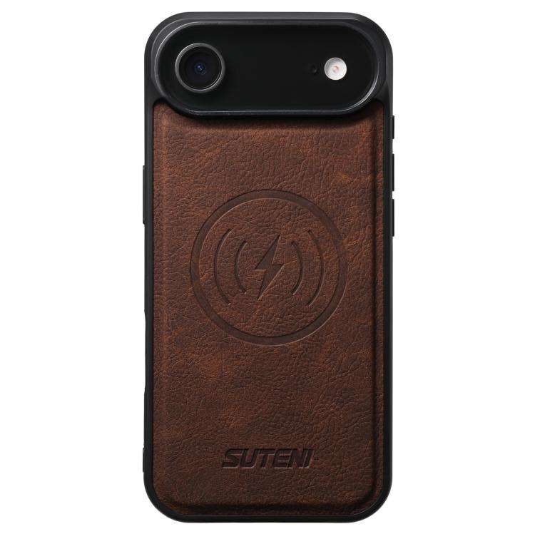 Suteni G5 Litchi Leather Magnetic MagSafe Phone Case, For iPhone 18, For iPhone 18 Pro, For iPhon...