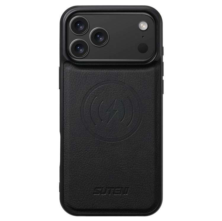 Suteni G5 Litchi Leather Magnetic MagSafe Phone Case, For iPhone 18, For iPhone 18 Pro, For iPhon...