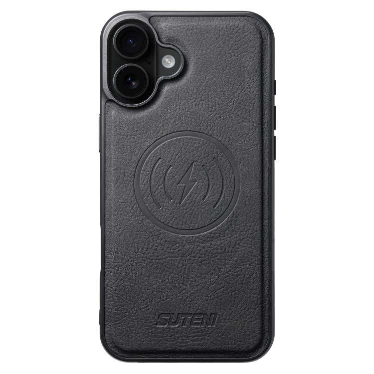 Suteni G5 Litchi Leather Magnetic MagSafe Phone Case, For iPhone 18, For iPhone 18 Pro, For iPhon...