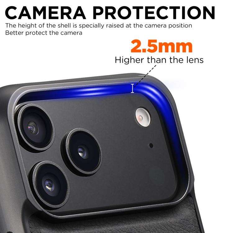 Suteni G5 Litchi Leather Magnetic MagSafe Phone Case, For iPhone 18, For iPhone 18 Pro, For iPhon...