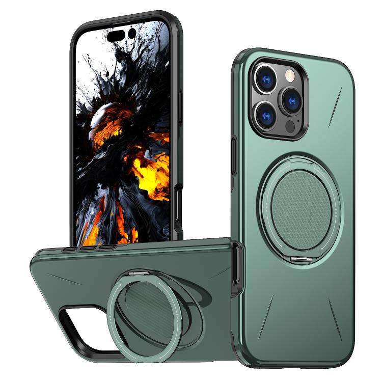 Kalebol Magnetic MagSafe Rotation Holder PC Phone Case, For iPhone Air, For iPhone 16 Pro Max, Fo...