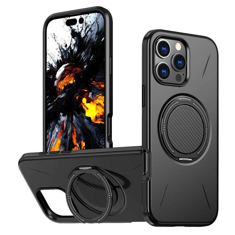 Kalebol Magnetic MagSafe Rotation Holder PC Phone Case, For iPhone Air, For iPhone 16 Pro Max, Fo...