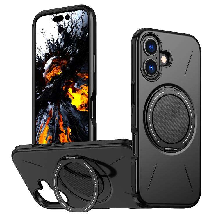 Kalebol Magnetic MagSafe Rotation Holder PC Phone Case, For iPhone Air, For iPhone 16 Pro Max, Fo...