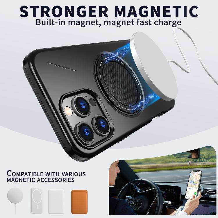 Kalebol Magnetic MagSafe Rotation Holder PC Phone Case, For iPhone 15 Pro, For iPhone 15, For iPh...
