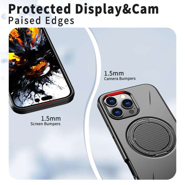 Kalebol Magnetic MagSafe Rotation Holder PC Phone Case, For iPhone 15 Pro, For iPhone 15, For iPh...