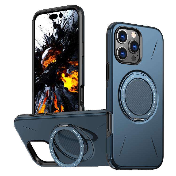 Kalebol Magnetic MagSafe Rotation Holder PC Phone Case, For iPhone 15 Pro, For iPhone 15, For iPh...