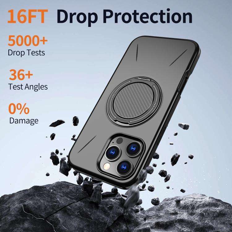 Kalebol Magnetic MagSafe Rotation Holder PC Phone Case, For iPhone 13 Pro, For iPhone 13