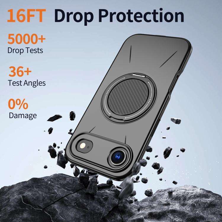 Kalebol Magnetic MagSafe Rotation Holder PC Phone Case, For iPhone Air, For iPhone 16 Pro Max, Fo...