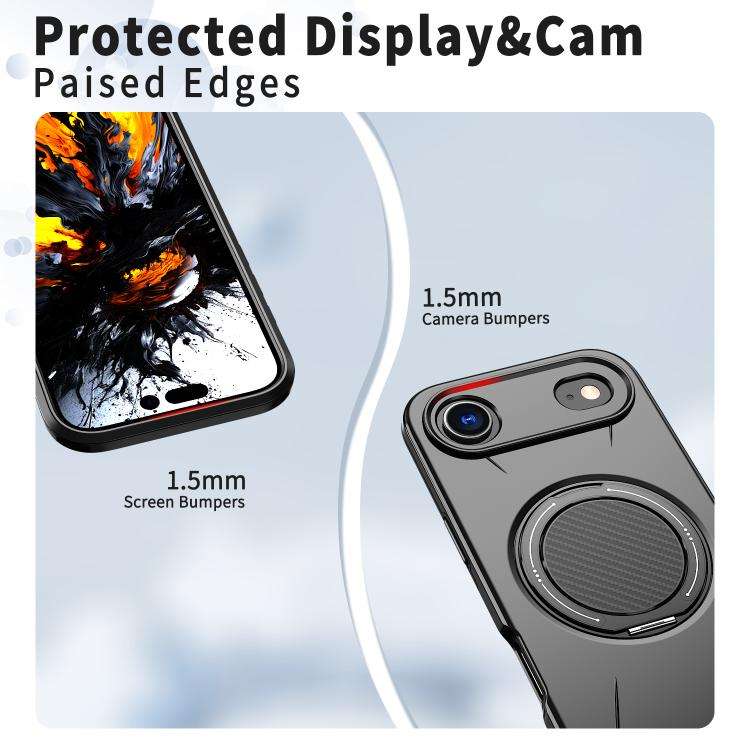 Kalebol Magnetic MagSafe Rotation Holder PC Phone Case, For iPhone Air, For iPhone 16 Pro Max, Fo...