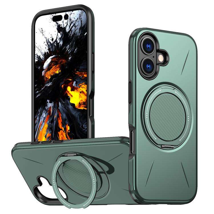 Kalebol Magnetic MagSafe Rotation Holder PC Phone Case, For iPhone Air, For iPhone 16 Pro Max, Fo...