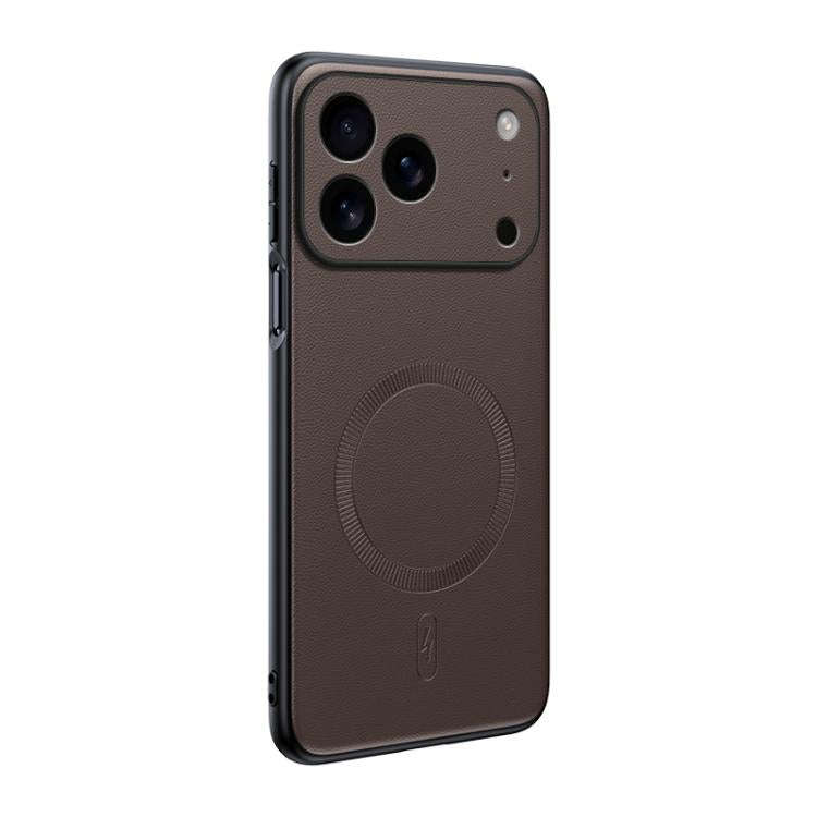 Plain Leather MagSafe Shockproof Phone Case, For iPhone 17 Pro Max, For iPhone 17 Pro, For iPhone...