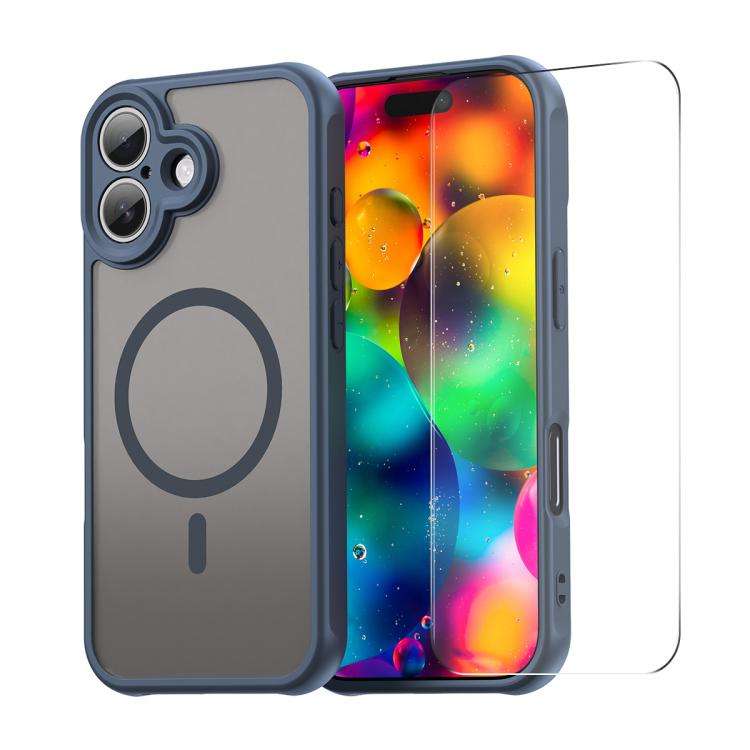 ENKAY Hat-Prince MagSafe Matte Translucent Shockproof Phone Case with Large Arc Edge Film, For iP...