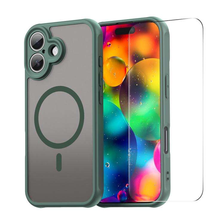ENKAY Hat-Prince MagSafe Matte Translucent Shockproof Phone Case with Large Arc Edge Film, For iP...