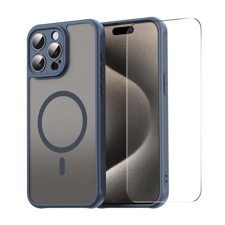 ENKAY Hat-Prince MagSafe Matte Translucent Shockproof Phone Case with Large Arc Edge Film, For iP...