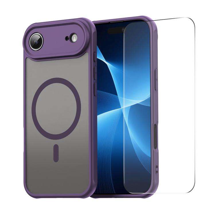 ENKAY Hat-Prince MagSafe Matte Translucent Shockproof Phone Case with Large Arc Edge Film, For iP...