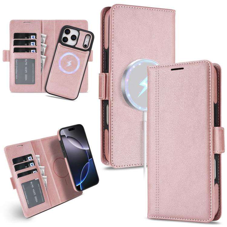 Kalebol Strong Magnetic MagSafe Ring 2 In 1 Split Leather Phone Case, For iPhone 17e / 16e, For i...