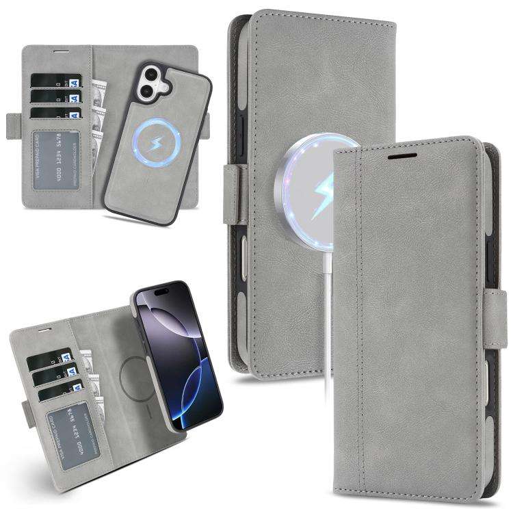 Kalebol Strong Magnetic MagSafe Ring 2 In 1 Split Leather Phone Case, For iPhone 17e / 16e, For i...