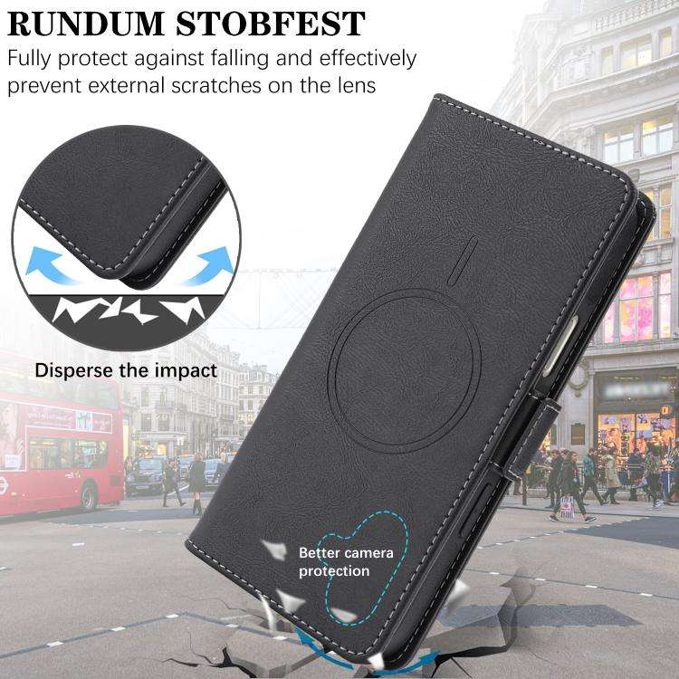 Kalebol Strong Magnetic MagSafe Ring 2 In 1 Split Leather Phone Case, For iPhone 17e / 16e, For i...