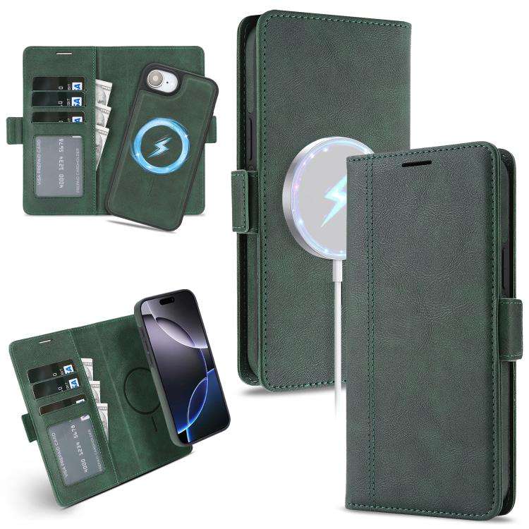 Kalebol Strong Magnetic MagSafe Ring 2 In 1 Split Leather Phone Case, For iPhone 17e / 16e, For i...
